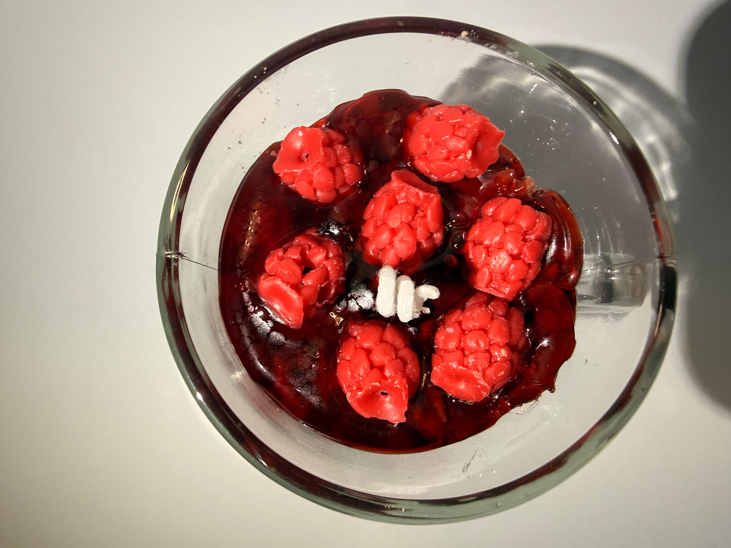Himbeerbecher Kerze