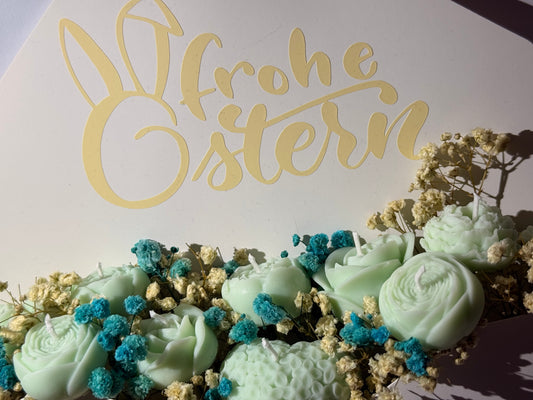 Kerzenpost Ostergesteck in Umschlagbox