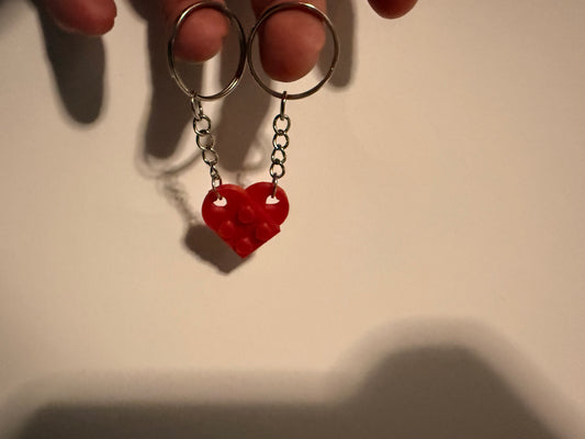 Schlüsselanhänger Herz Bausteine Paar Pärchen Liebe Wunschfarbe