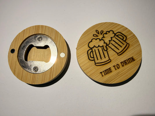 Flaschenöffner magnetisch mit Wunschgravur Rund