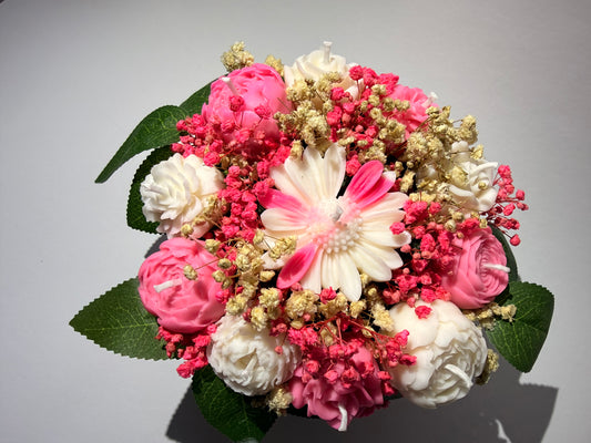 Blumenstrauß aus Kerzen Pink Love