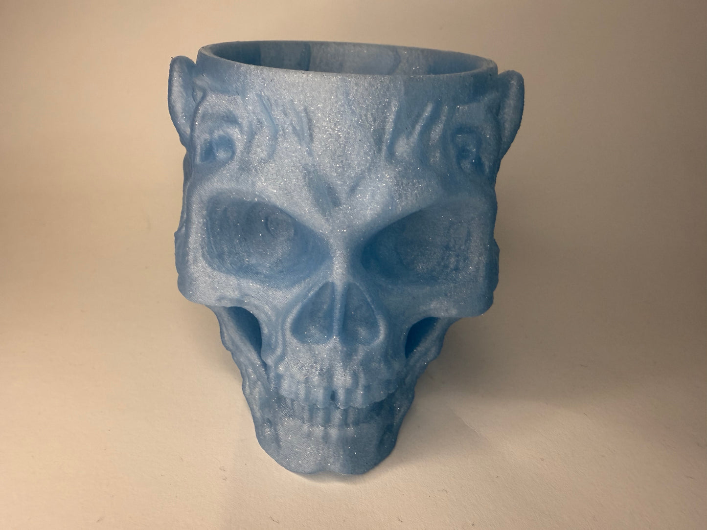 Totenkopf Blau Glitzer Aufbewahrung Skull