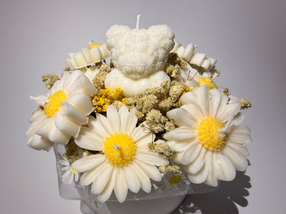 Gänseblümchen Kerzen mit Rosenteddy