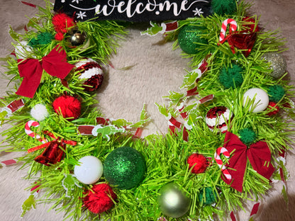 Türkranz im Stil vom Grinch Muffel Weihnachten 30cm