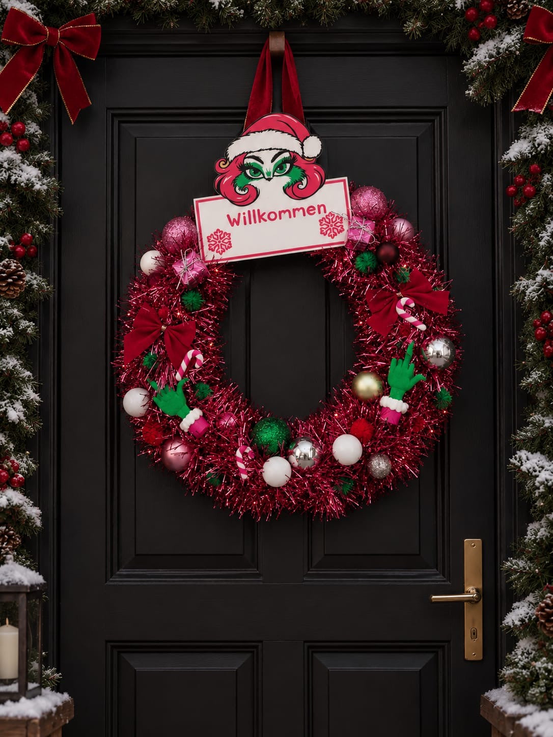 Türkranz Weihnachten Pink Muffel