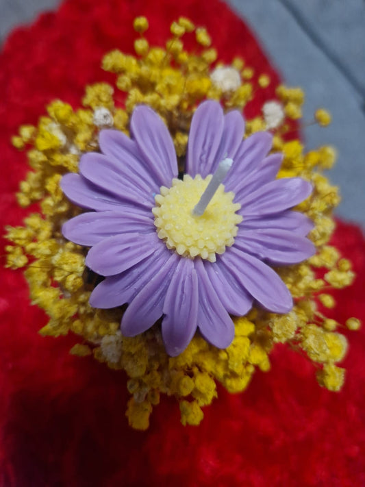 Kleiner Blumentopf mit Blumenkerze