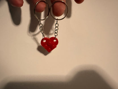 Schlüsselanhänger Herz Bausteine Paar Pärchen Liebe Wunschfarbe