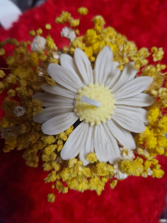 Kleiner Blumentopf mit Blumenkerze