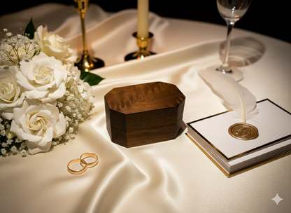Personalisierte Walnuss Box für Trauringe Ringbox Schatulle Hochzeit Trauung