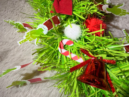 Türkranz im Stil vom Grinch Muffel Weihnachten 30cm