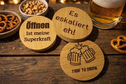 Flaschenöffner magnetisch mit Wunschgravur Rund