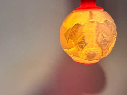 Personalisierte leuchtende Weihnachtskugel mit deinem Wunschfoto