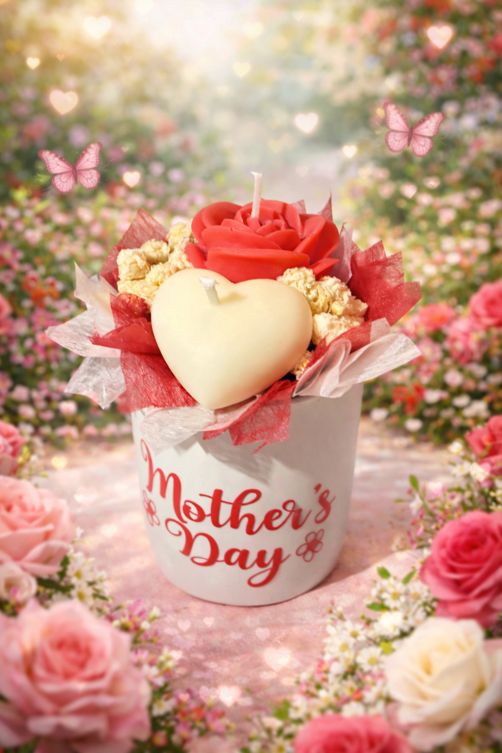 Mini Kerzengesteck zum Muttertag