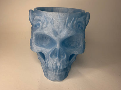 Totenkopf Blau Glitzer Aufbewahrung Skull