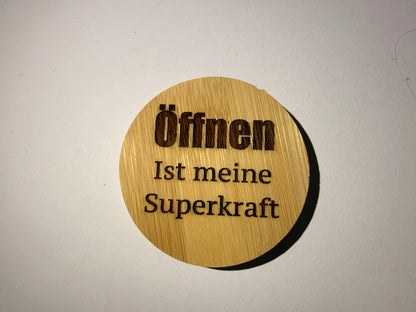 Flaschenöffner magnetisch mit Wunschgravur Rund