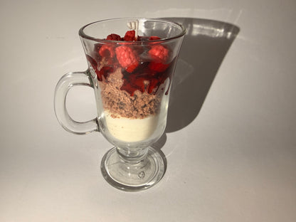 Himbeerbecher Kerze