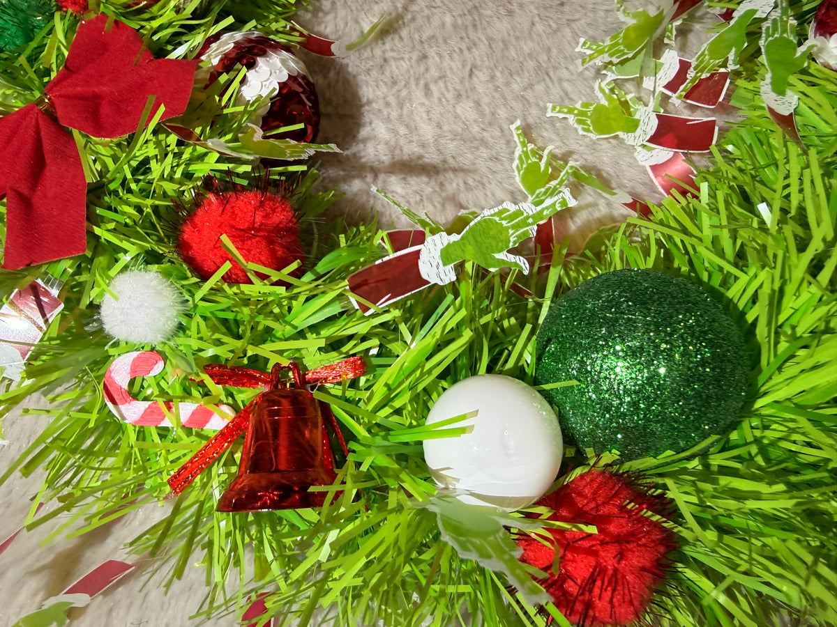 Türkranz im Stil vom Grinch Muffel Weihnachten 30cm