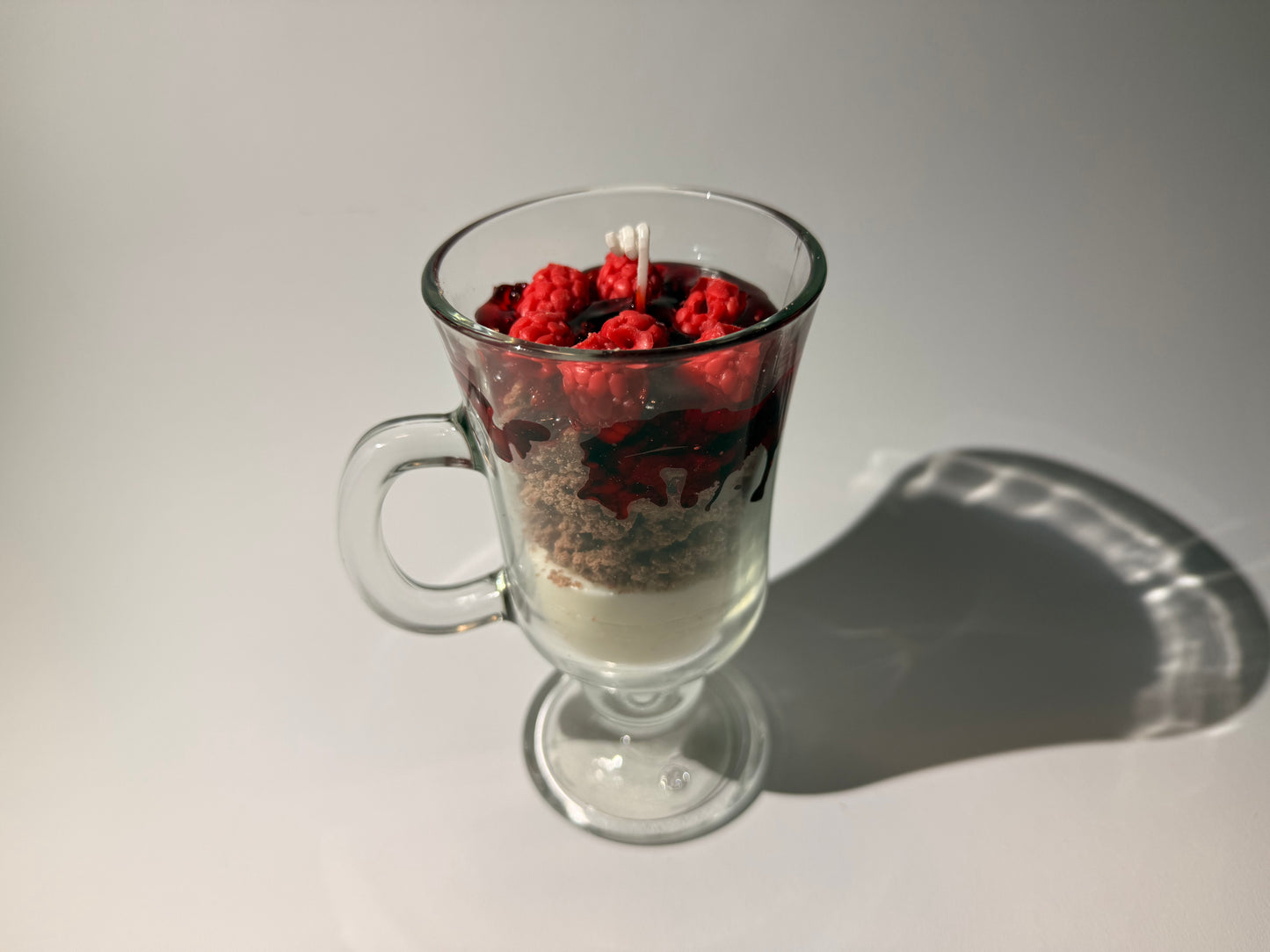 Himbeerbecher Kerze