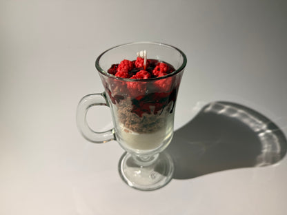 Himbeerbecher Kerze