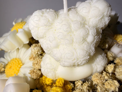 Gänseblümchen Kerzen mit Rosenteddy