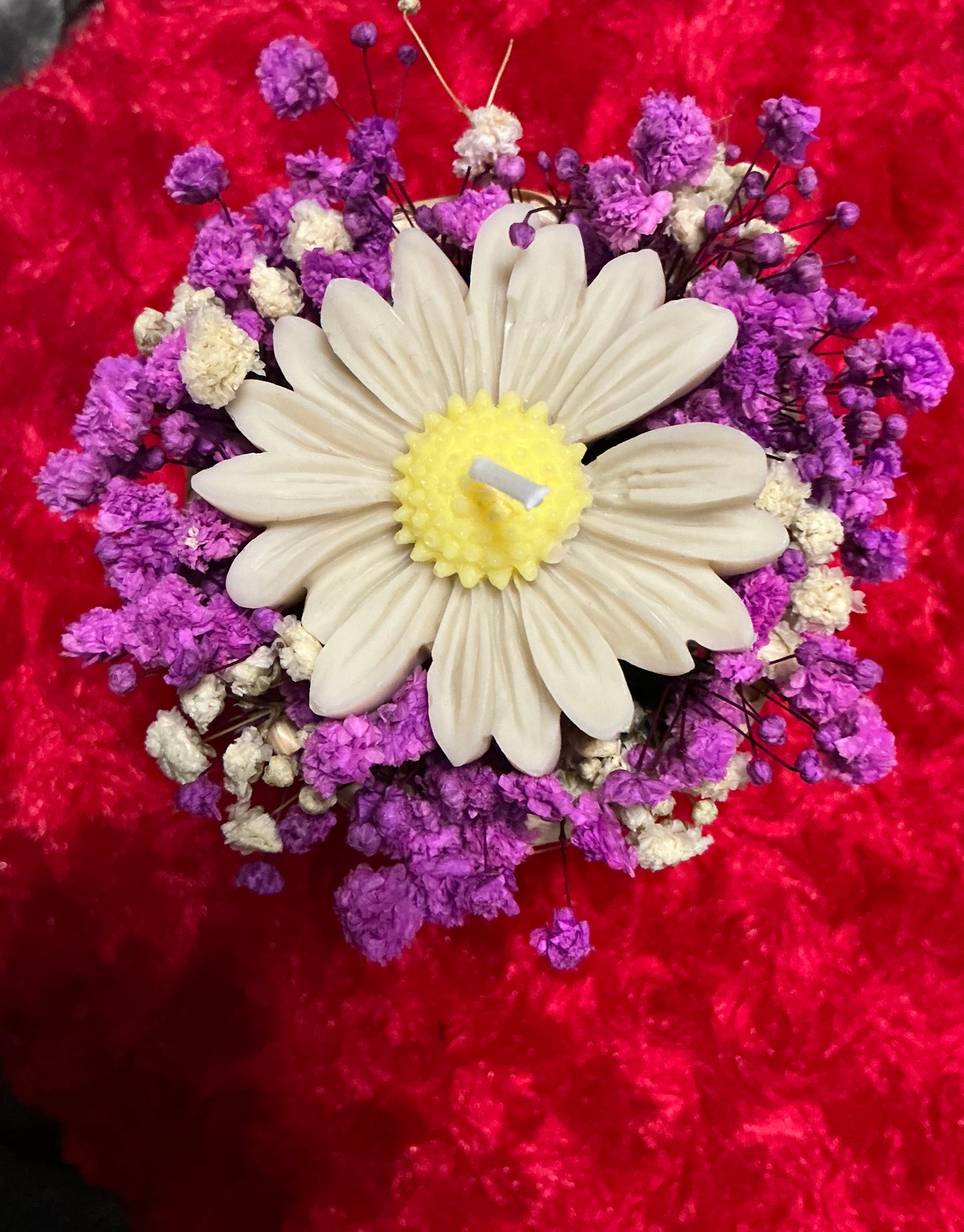 Kleiner Blumentopf mit Blumenkerze