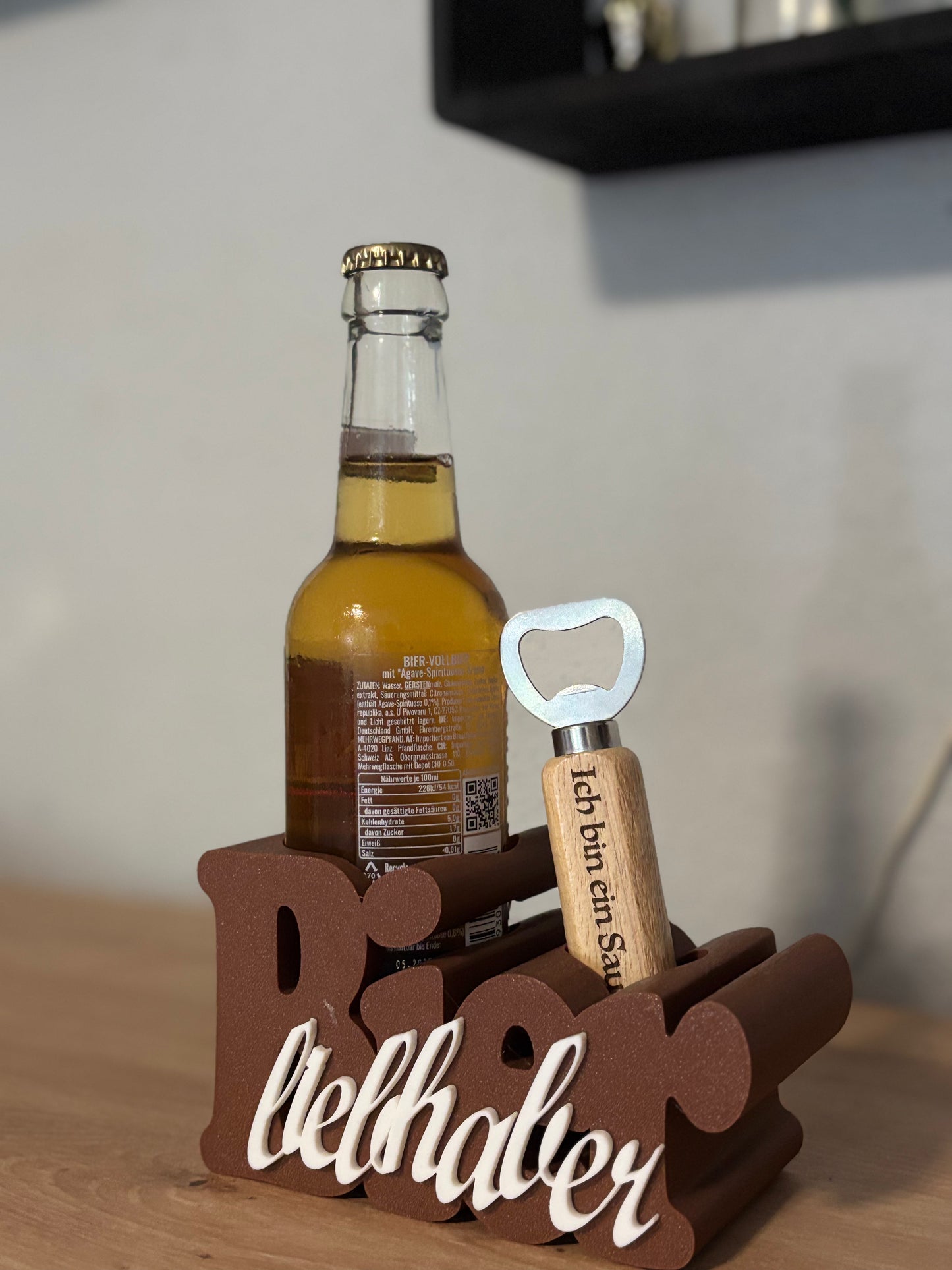 Aufsteller für Bierflaschen