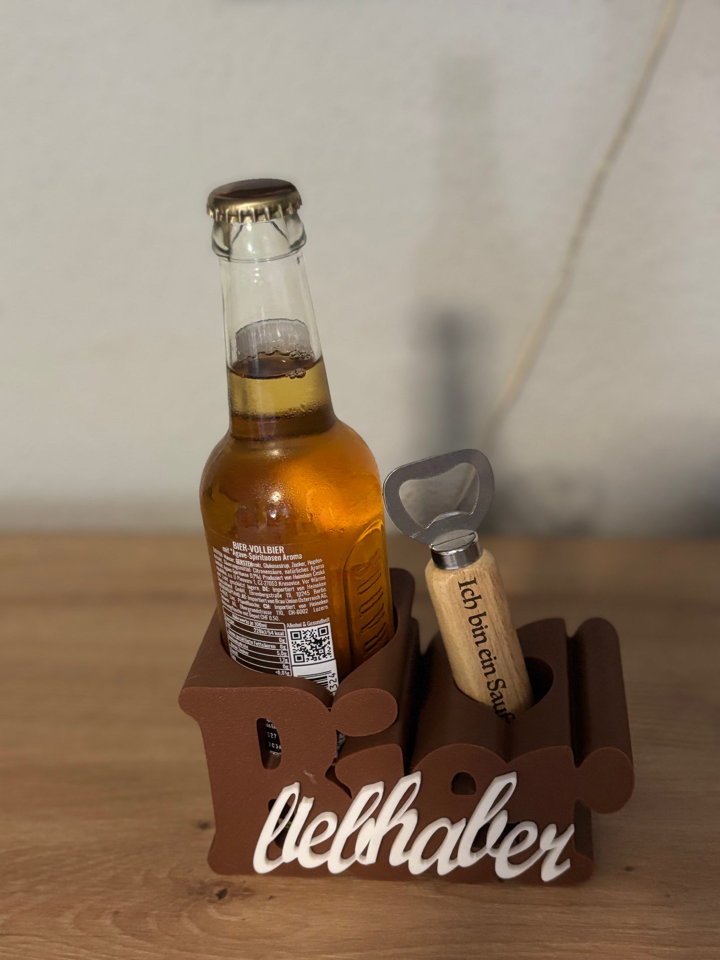 Aufsteller für Bierflaschen