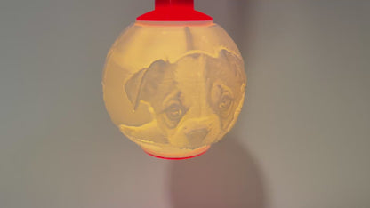 Personalisierte leuchtende Weihnachtskugel mit deinem Wunschfoto